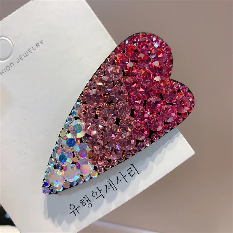 Fashion Heart Shape Rhinestone Inlay Rhinestones Hair Clip 1 Piece