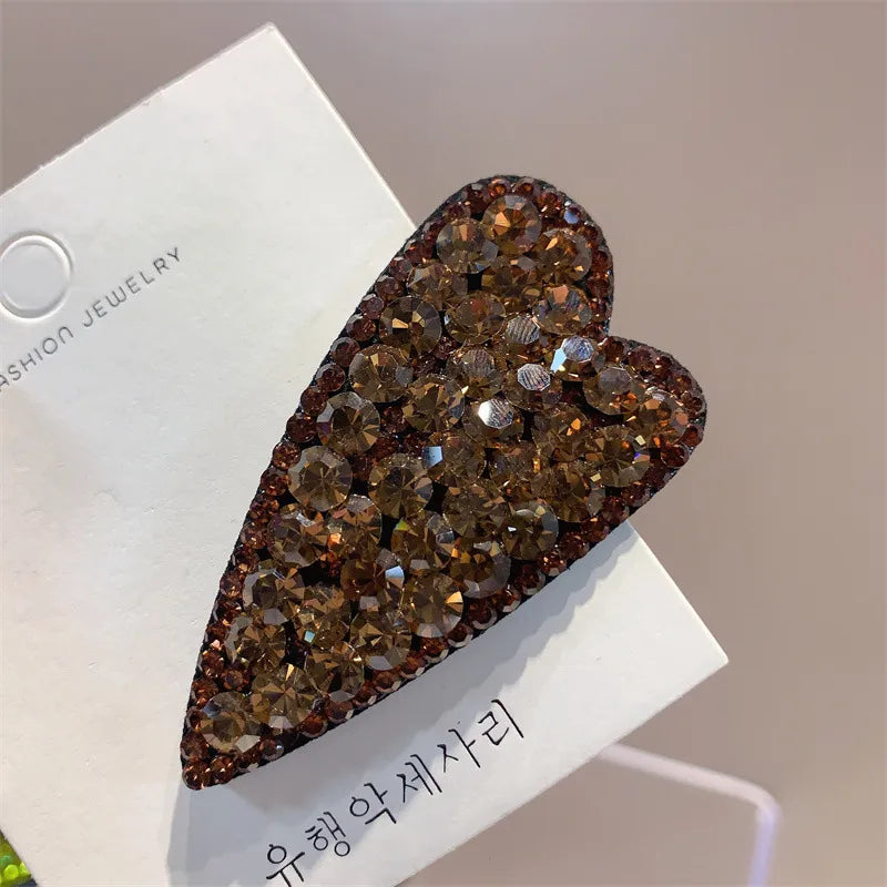 Fashion Heart Shape Rhinestone Inlay Rhinestones Hair Clip 1 Piece