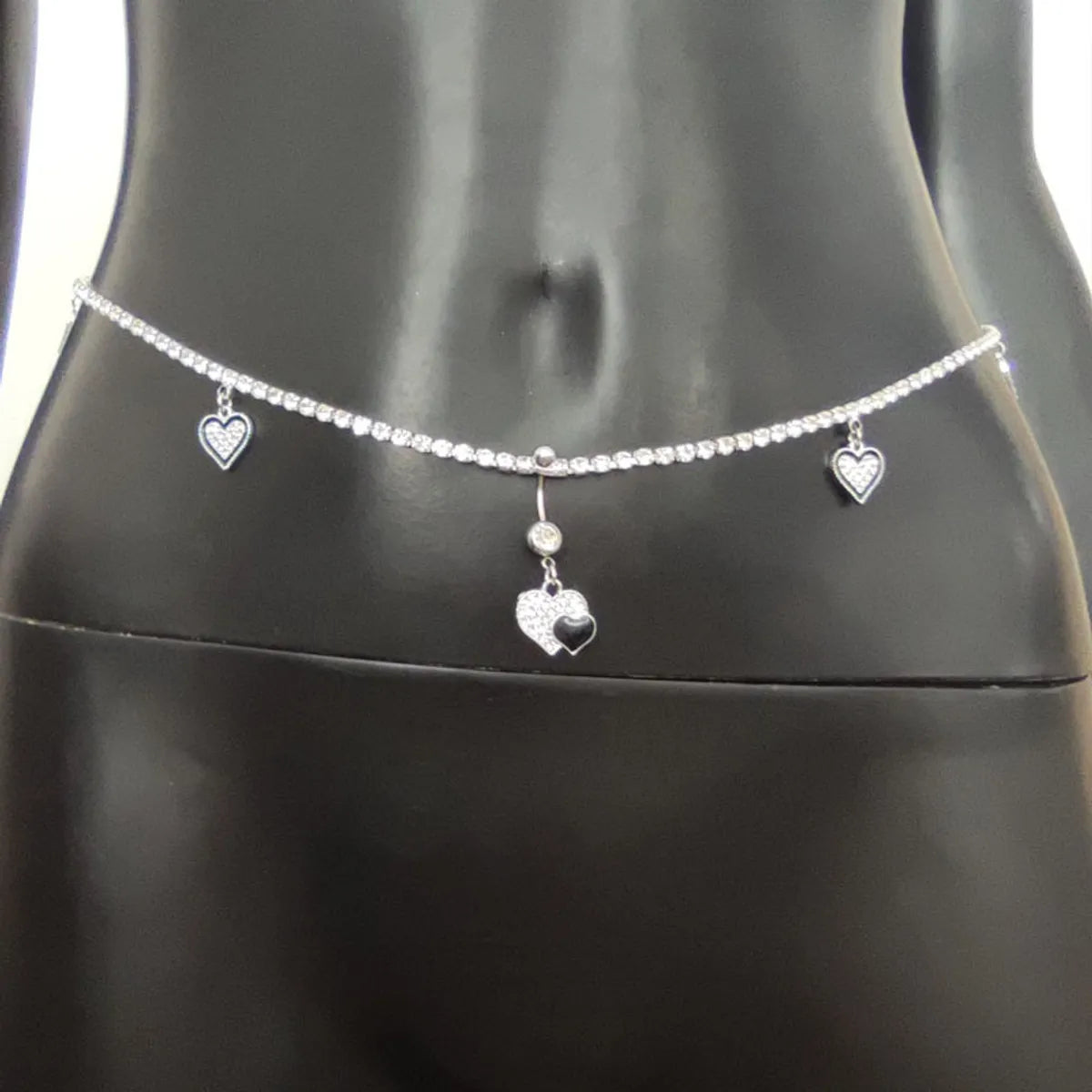 Fashion Heart Shape Rhinestone Rhinestones Belly Ring