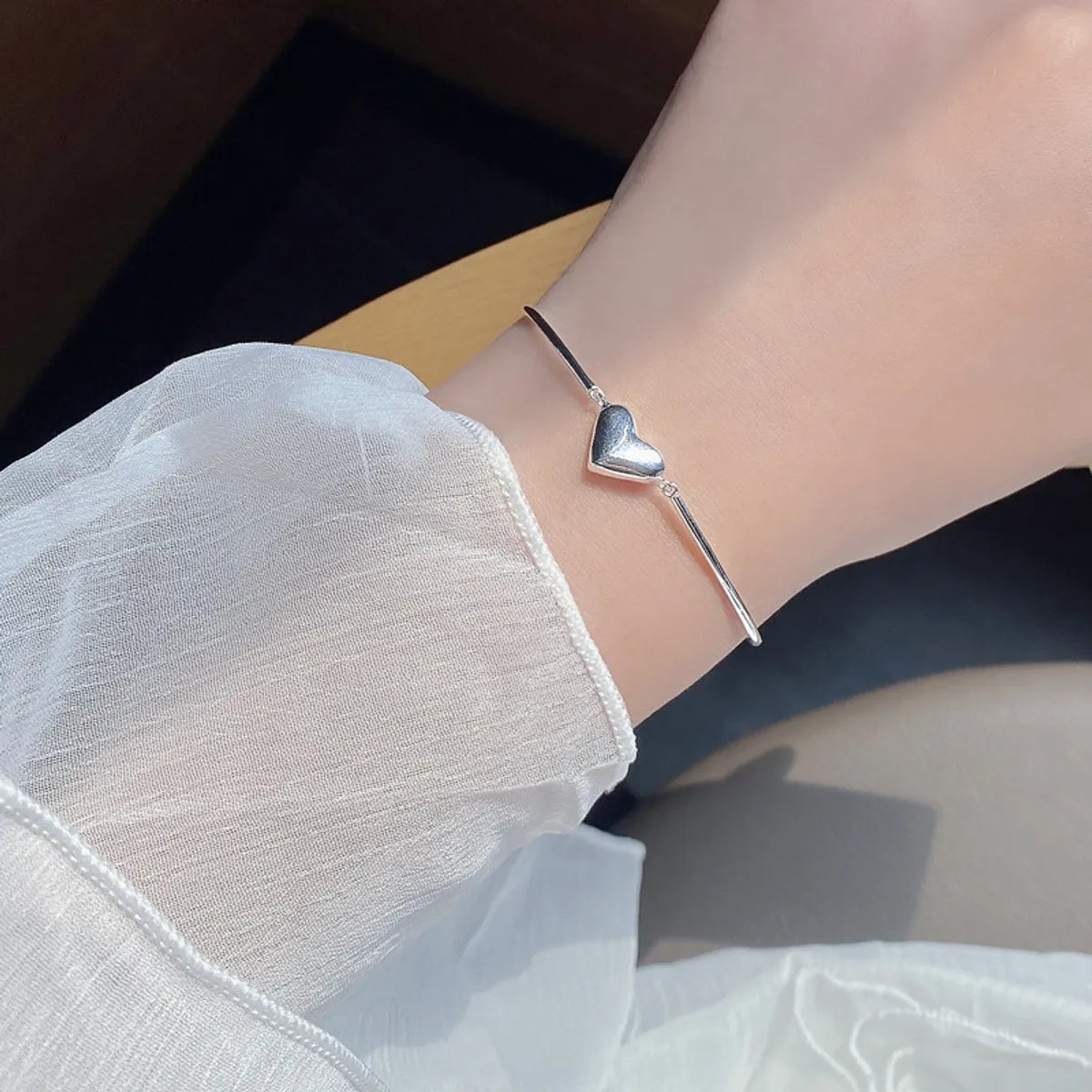 Fashion Heart Shape Silver Plating Bracelets 1 Piece