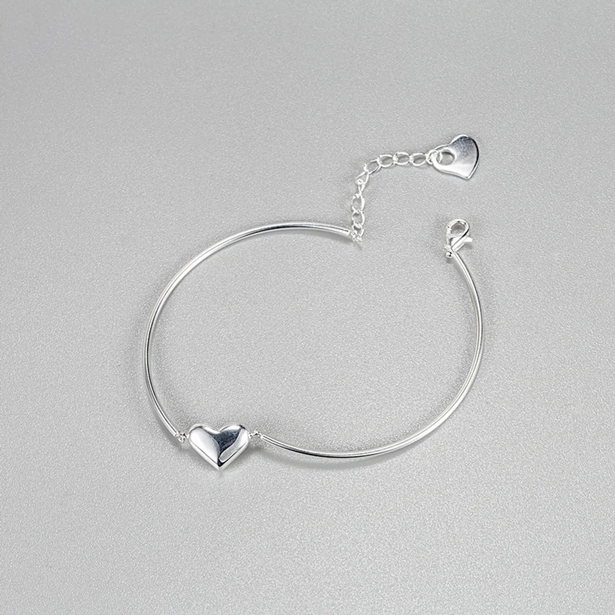 Fashion Heart Shape Silver Plating Bracelets 1 Piece