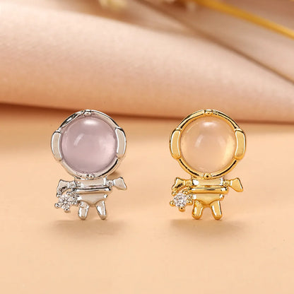 Fashion Heart Shape Stainless Steel Copper Plating Inlay Zircon Ear Studs 1 Piece