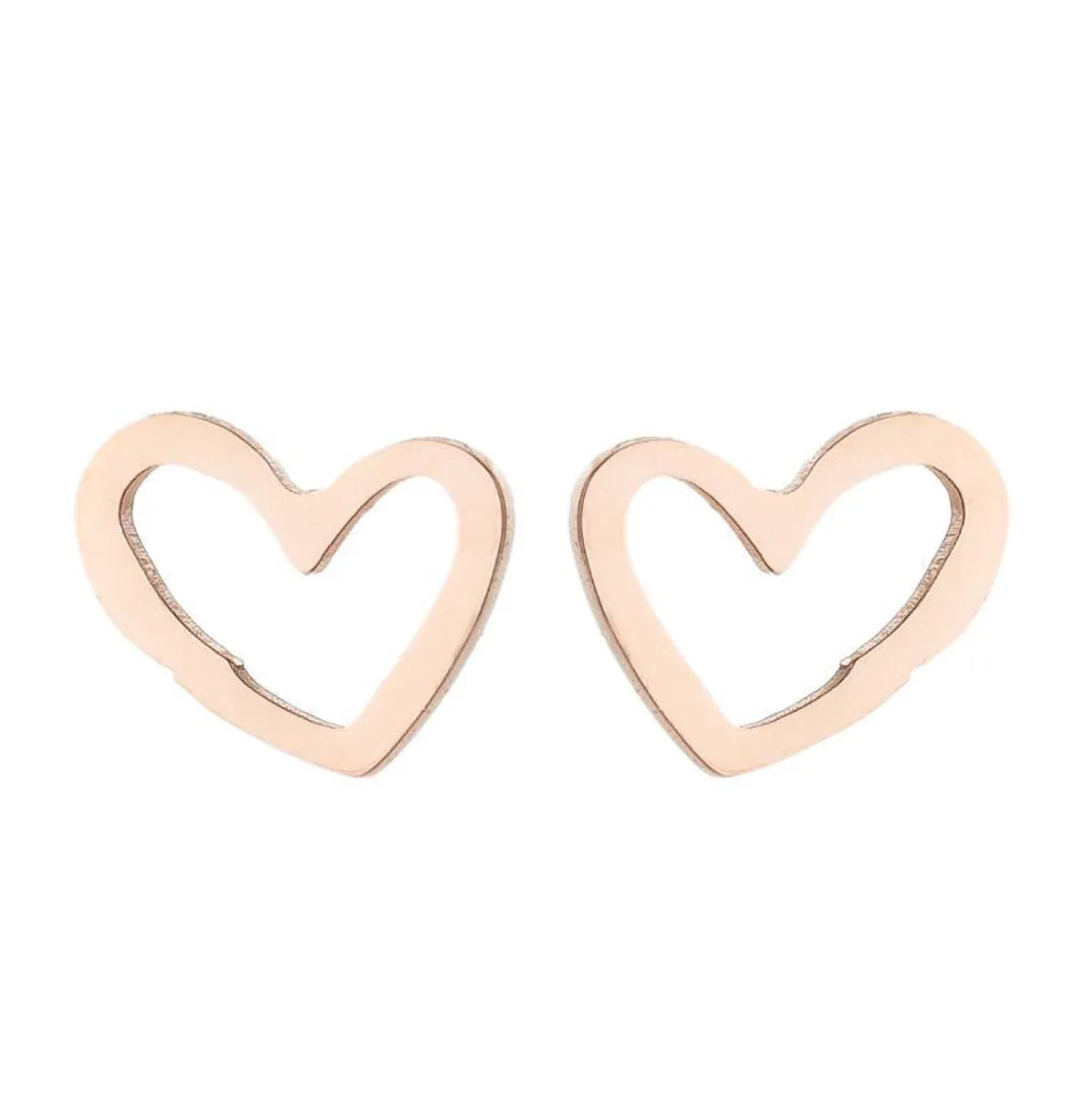 Fashion Heart Shape Stainless Steel Ear Studs 1 Pair