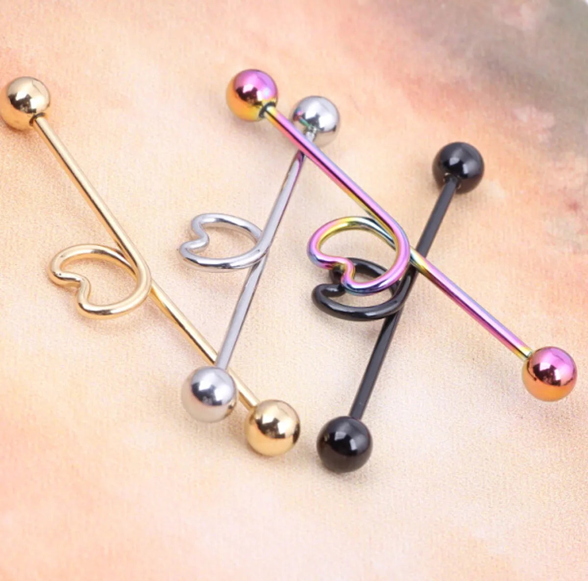 Fashion Heart Shape Stainless Steel Ear Studs 1 Piece