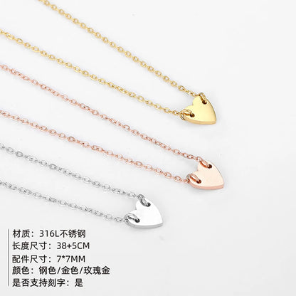 Fashion Heart Stainless Steel Plating Necklace