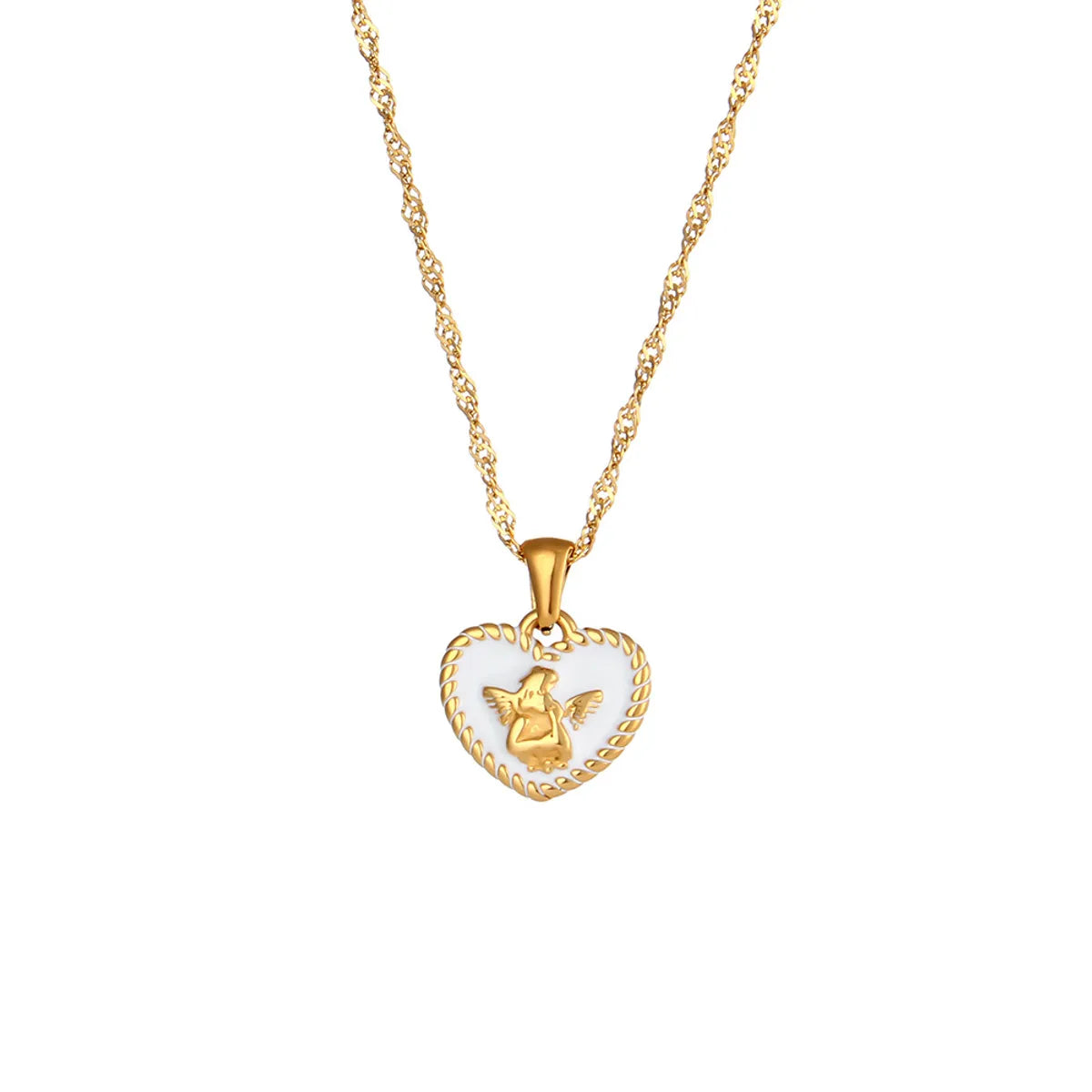 Fashion Heart Shape Stainless Steel Pendant Necklace Plating Stainless Steel Necklaces