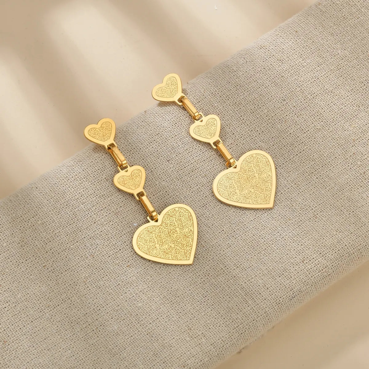 Fashion Heart Shape Stainless Steel Plating Drop Earrings 1 Pair