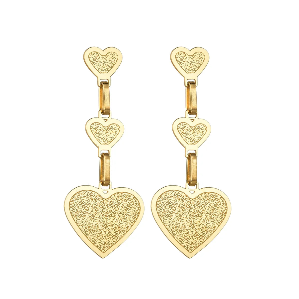 Fashion Heart Shape Stainless Steel Plating Drop Earrings 1 Pair