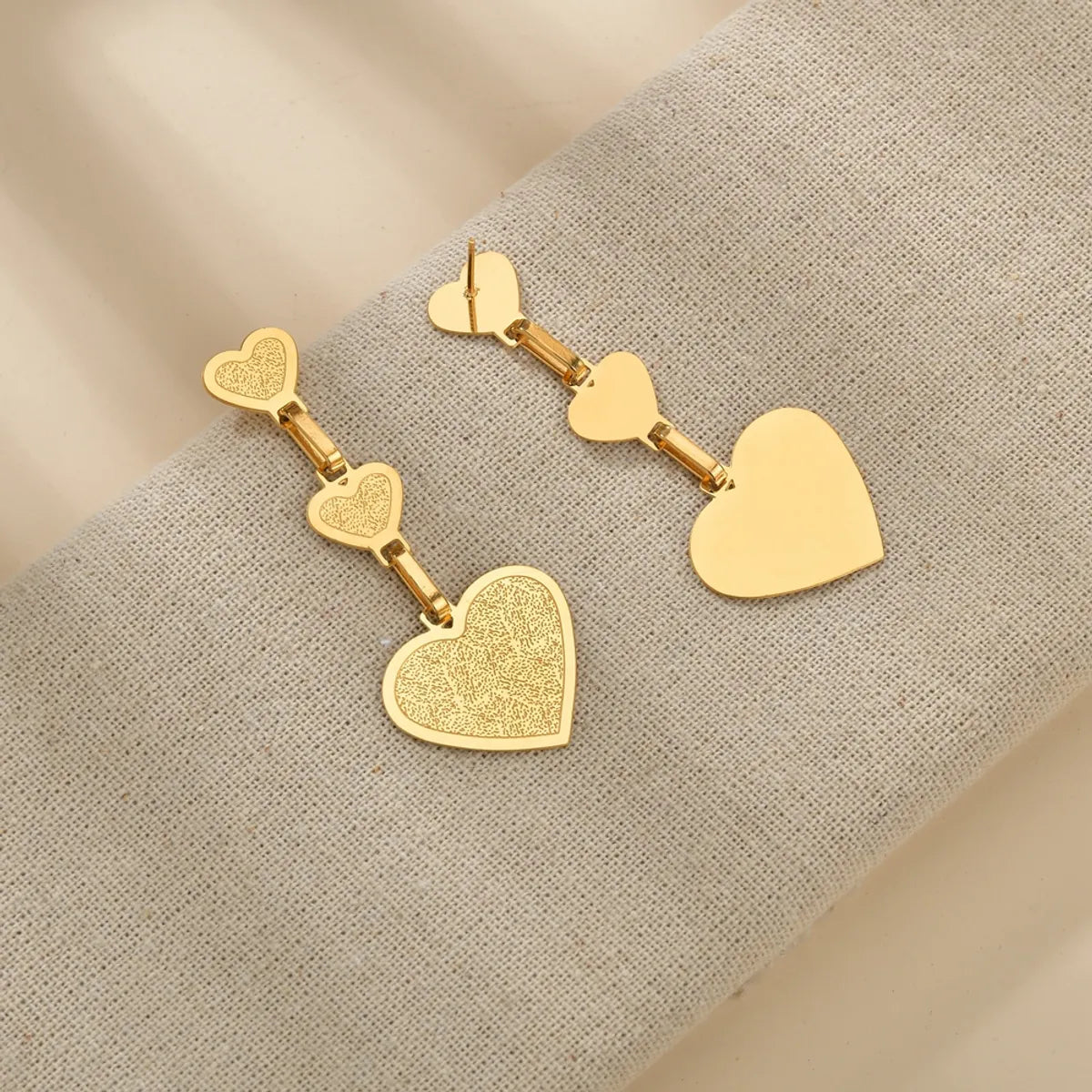 Fashion Heart Shape Stainless Steel Plating Drop Earrings 1 Pair