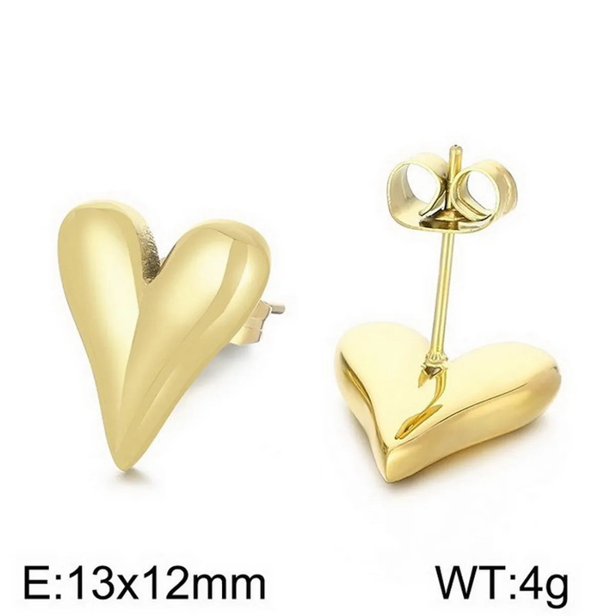 Fashion Heart Shape Stainless Steel Plating Drop Earrings 1 Pair