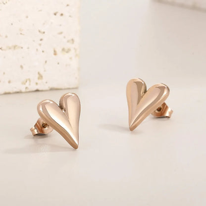 Fashion Heart Shape Stainless Steel Plating Drop Earrings 1 Pair