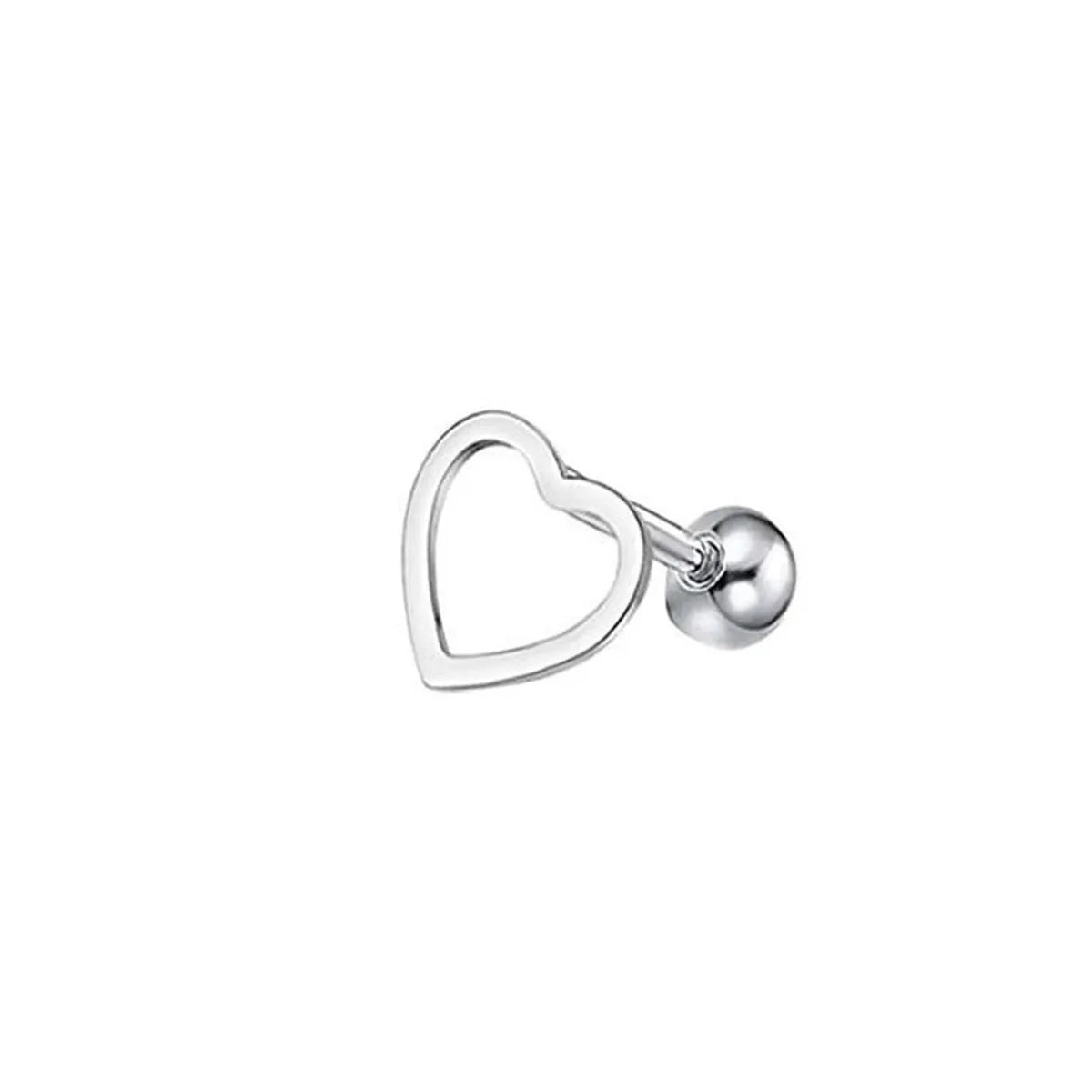 Fashion Heart Shape Stainless Steel Plating Ear Studs 1 Piece