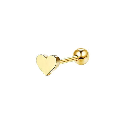 Fashion Heart Shape Stainless Steel Plating Ear Studs 1 Piece