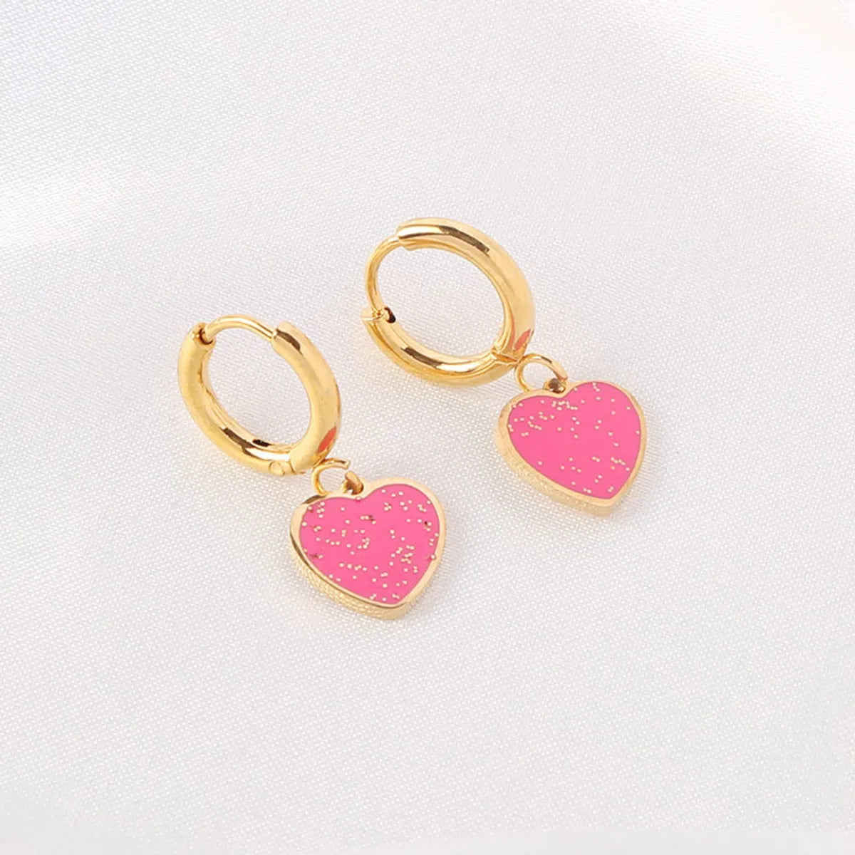 1 Piece Fashion Heart Shape Stainless Steel Plating Earrings