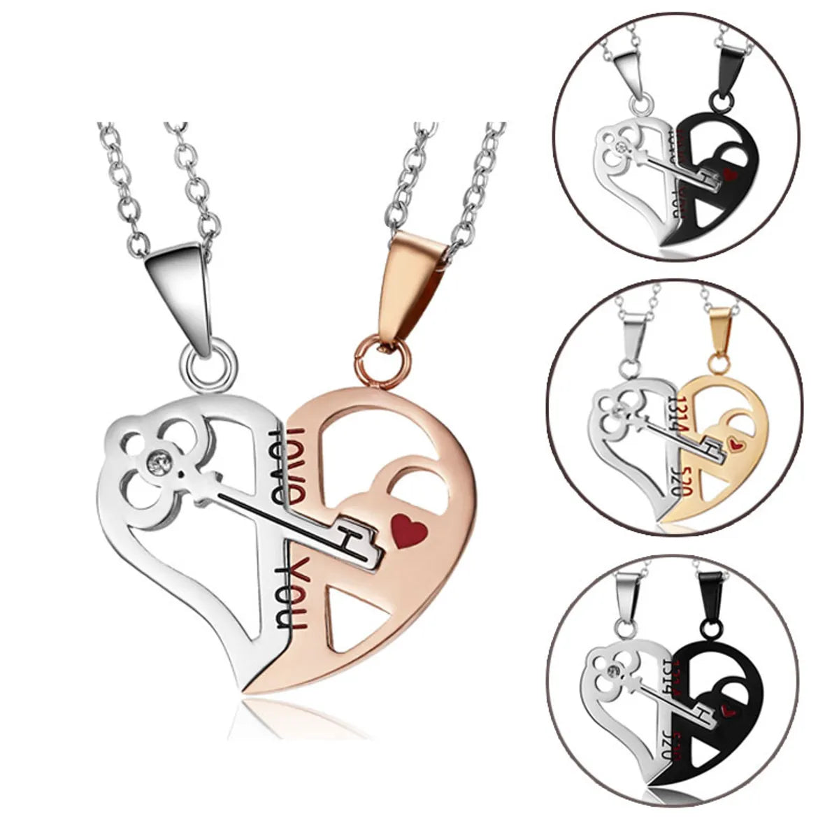 Fashion Heart Shape Stainless Steel Plating Pendant Necklace