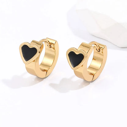 Fashion Heart Shape Steel Earrings Plating Stainless Steel Earrings