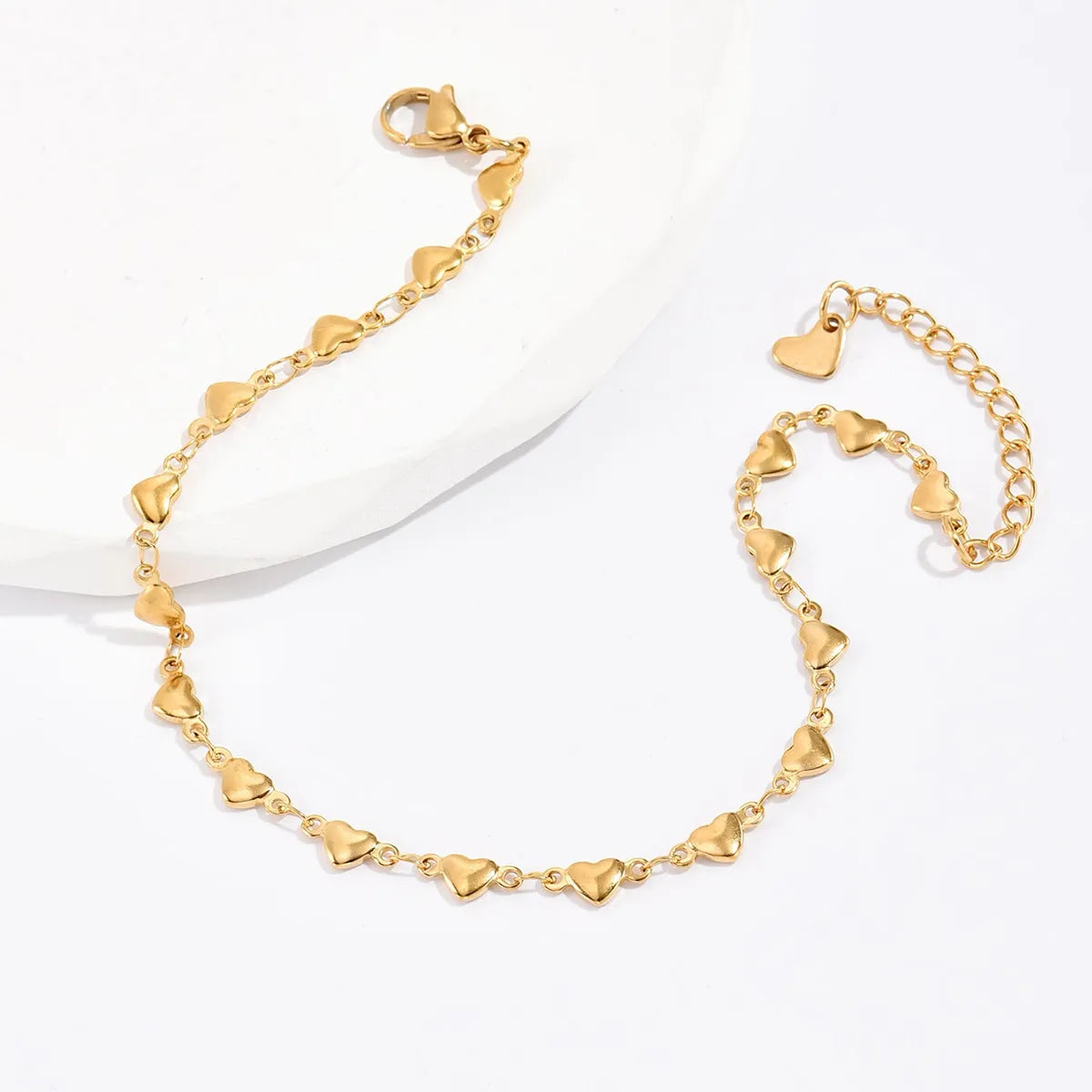 Fashion Heart Shape Steel Plating Anklet