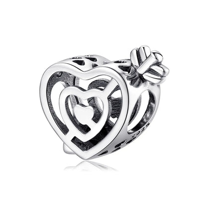 1 Piece Sterling Silver Artificial Gemstones Heart Shape