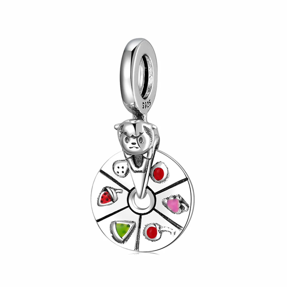 1 Piece Sterling Silver Artificial Gemstones Heart Shape