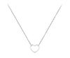 Fashion Heart Shape Sterling Silver Polishing Pendant Necklace