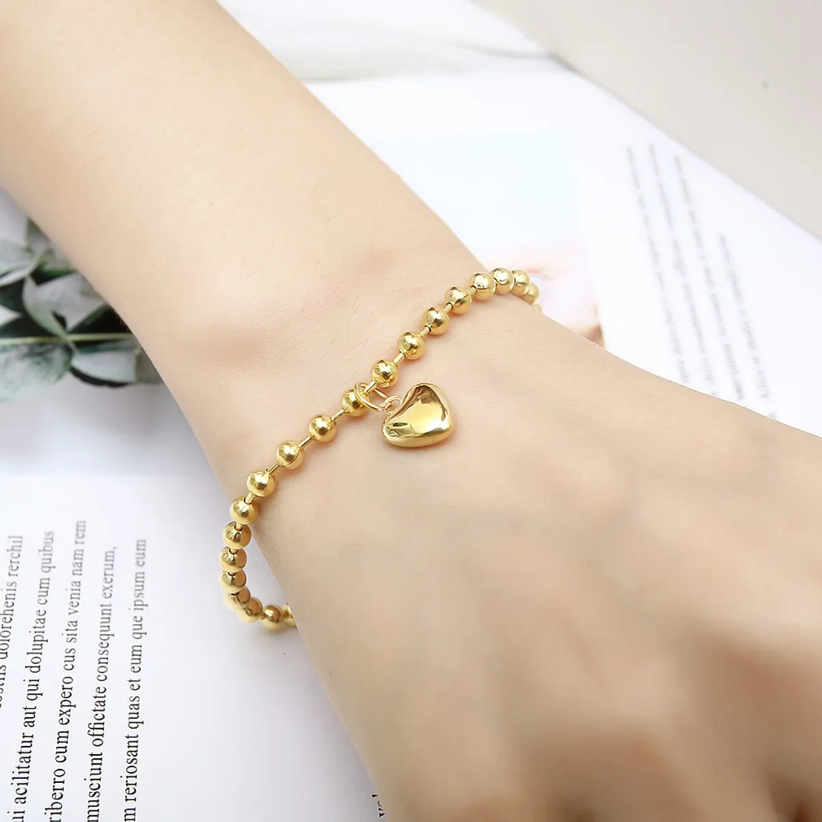 Fashion Heart Shape Titanium Steel Bracelets Plating Stainless Steel Bracelets