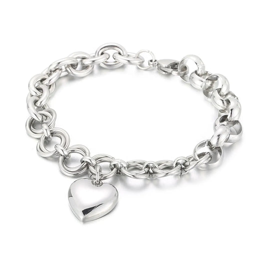 Fashion Heart Shape Titanium Steel Bracelets Stainless Steel Bracelets