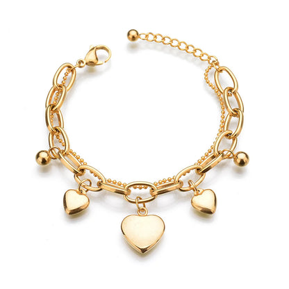 Fashion Heart Shape Titanium Steel Hollow Out Bracelets 1 Piece