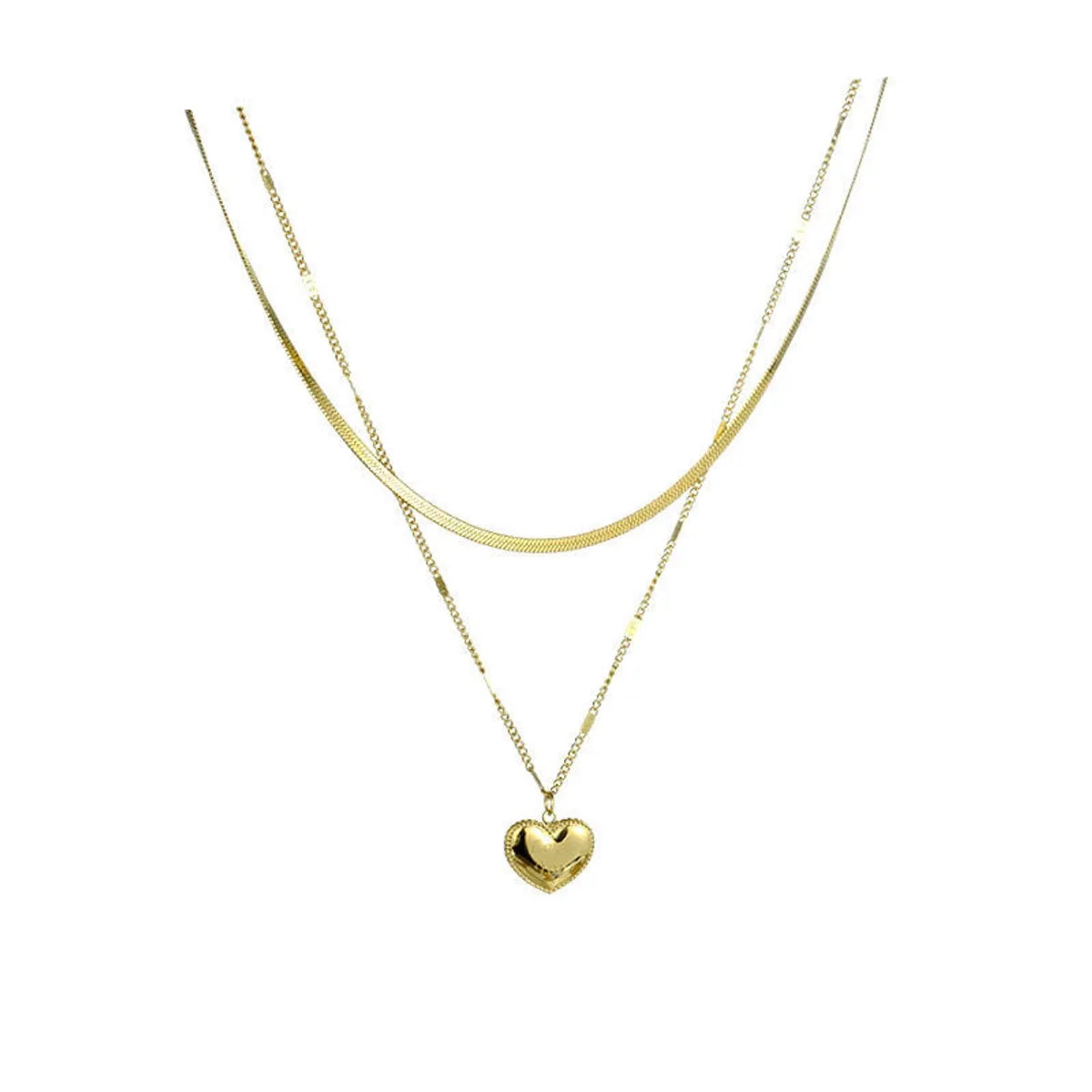 Fashion Heart Shape Titanium Steel Necklace 1 Piece