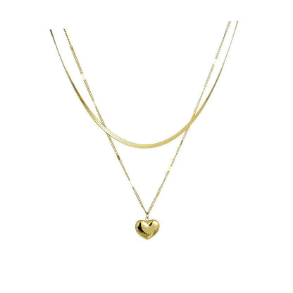 Fashion Heart Shape Titanium Steel Necklace 1 Piece