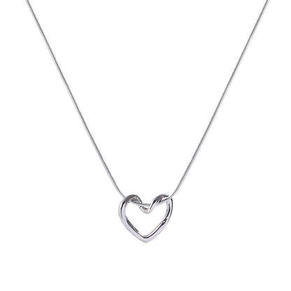 Fashion Heart Shape Titanium Steel Necklace 1 Piece