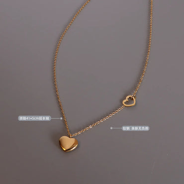 Wholesale Heart Titanium Steel Plating Necklace