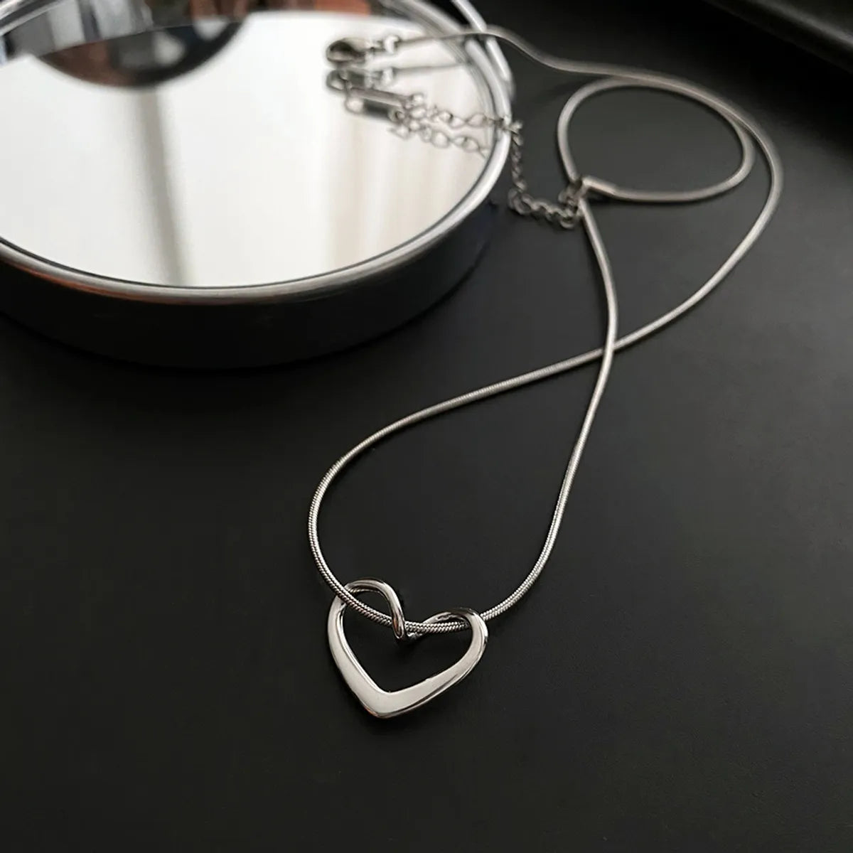 Fashion Heart Shape Titanium Steel Pendant Necklace 1 Piece