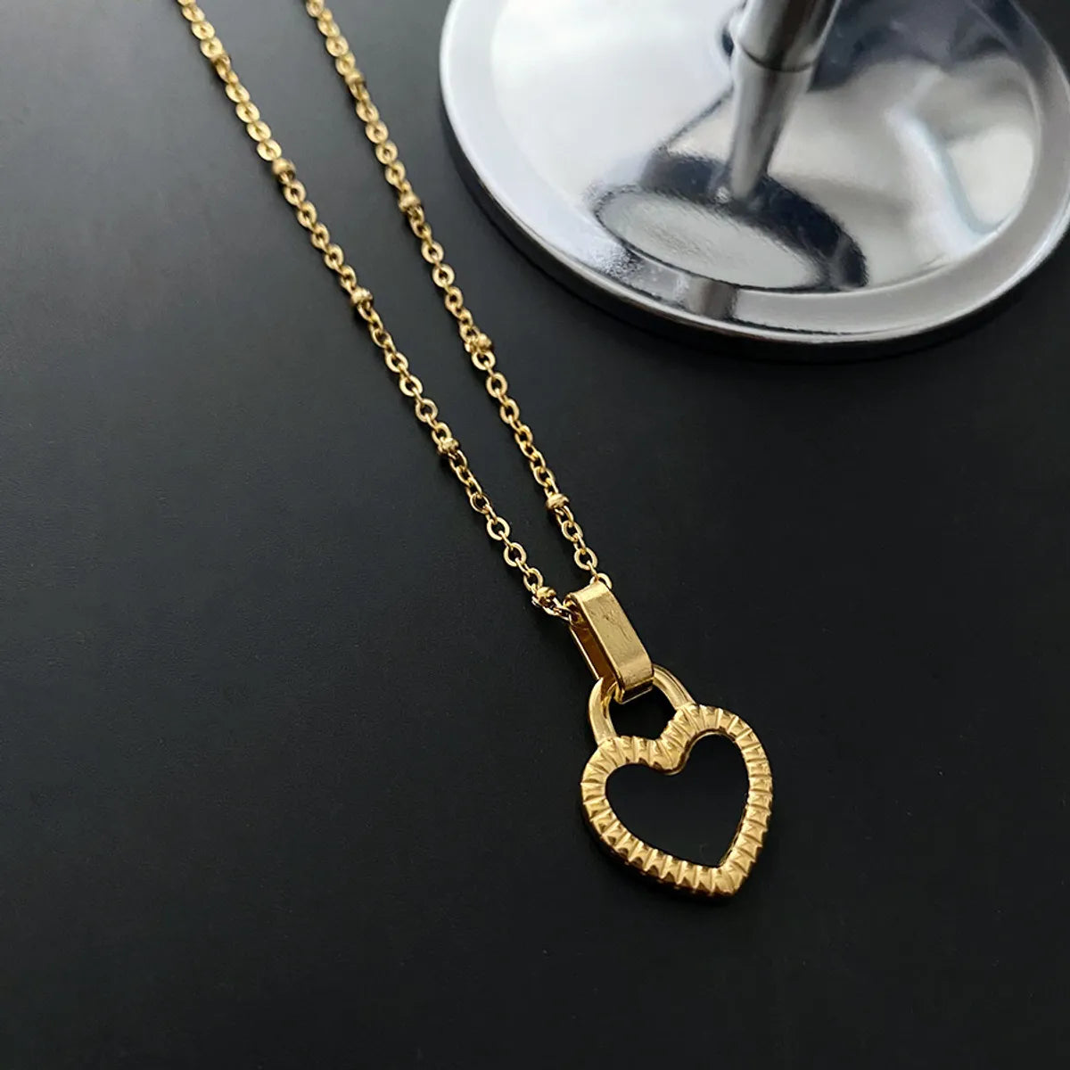 Fashion Heart Shape Titanium Steel Pendant Necklace 1 Piece