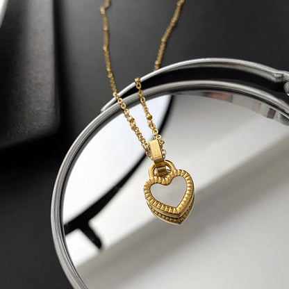 Fashion Heart Shape Titanium Steel Pendant Necklace 1 Piece