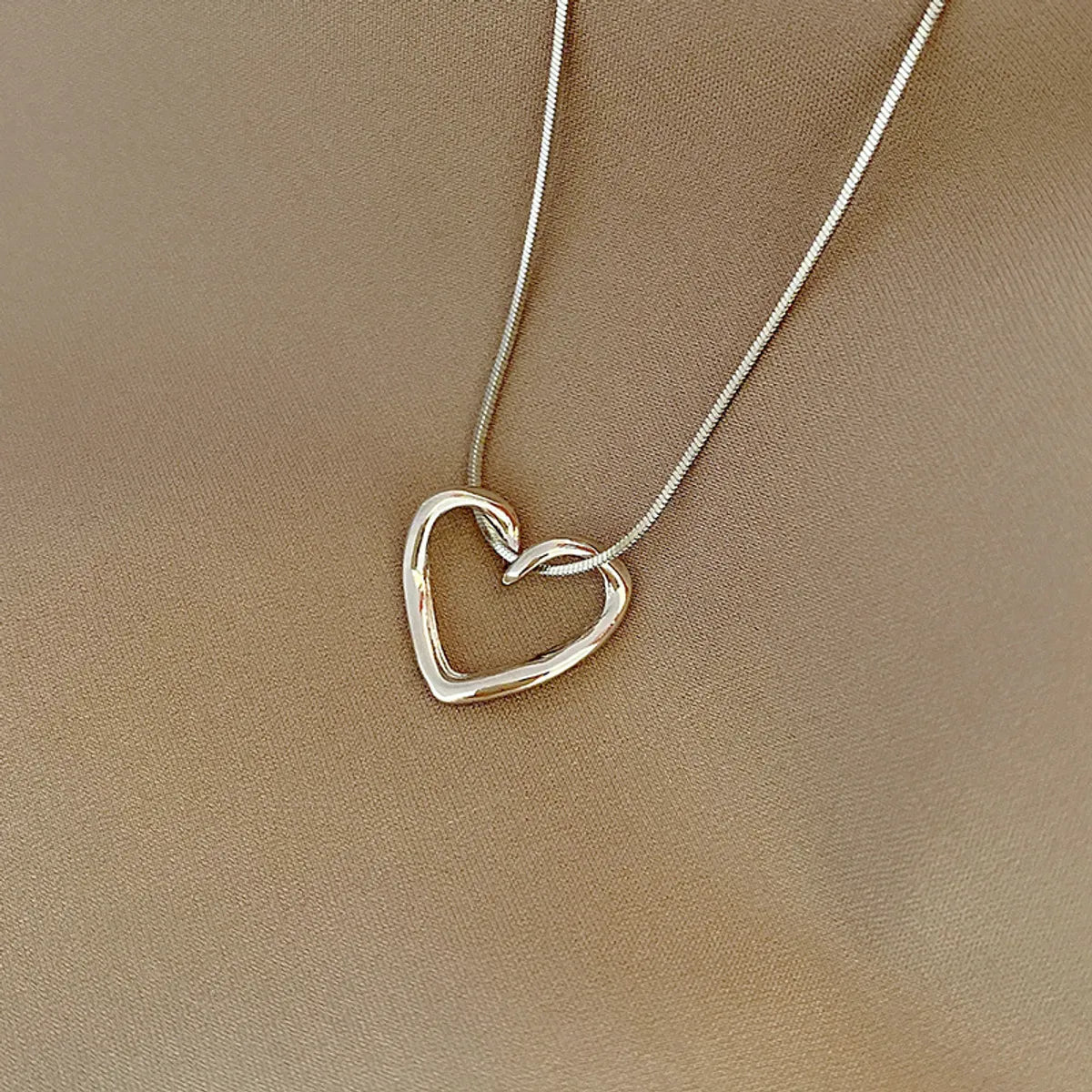 Fashion Heart Shape Titanium Steel Pendant Necklace 1 Piece