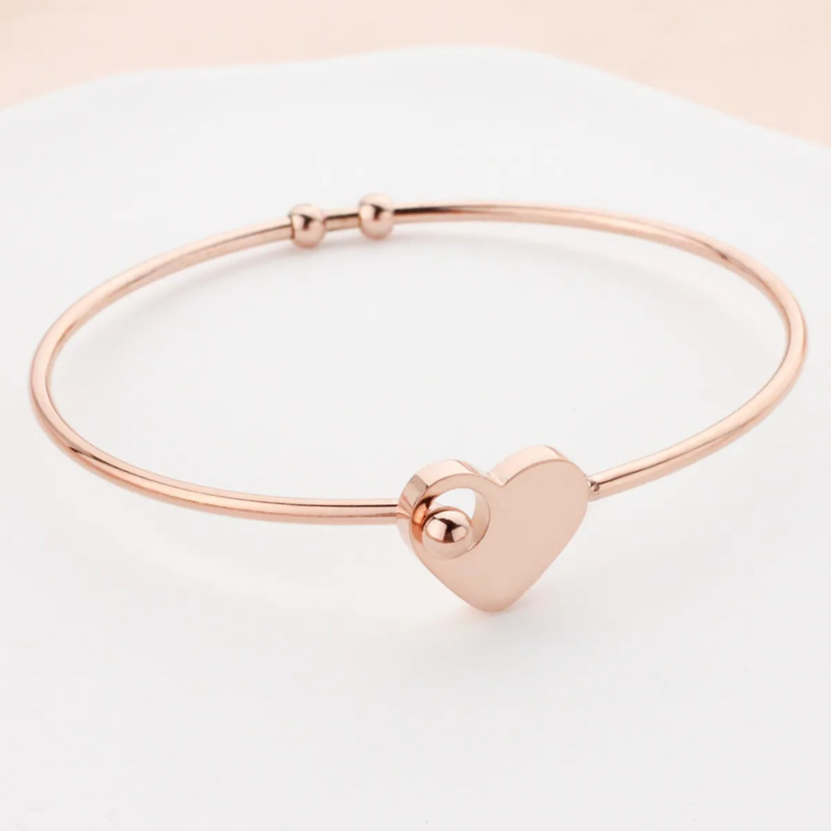 Fashion Heart Shape Titanium Steel Plating Bangle 1 Piece