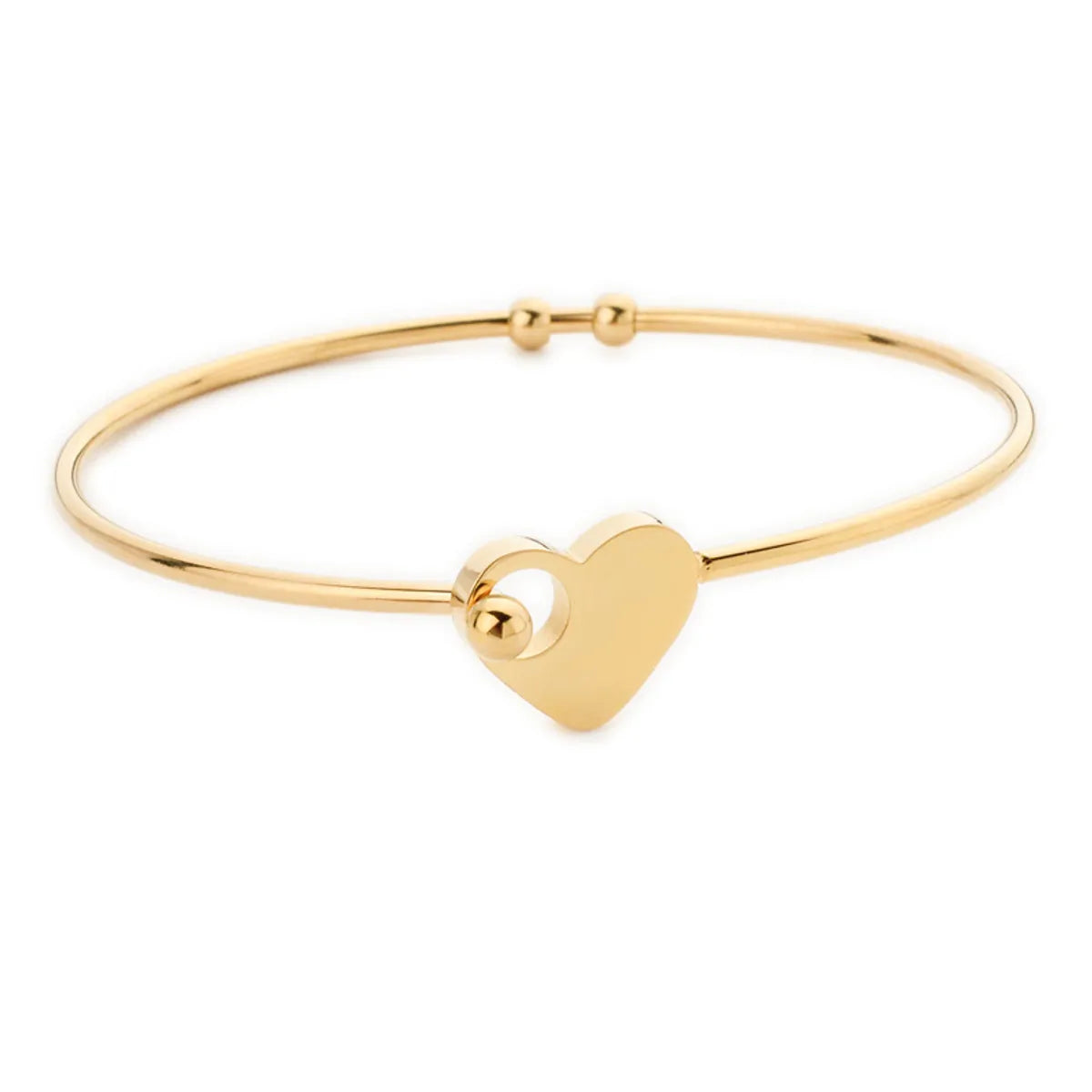 Fashion Heart Shape Titanium Steel Plating Bangle 1 Piece