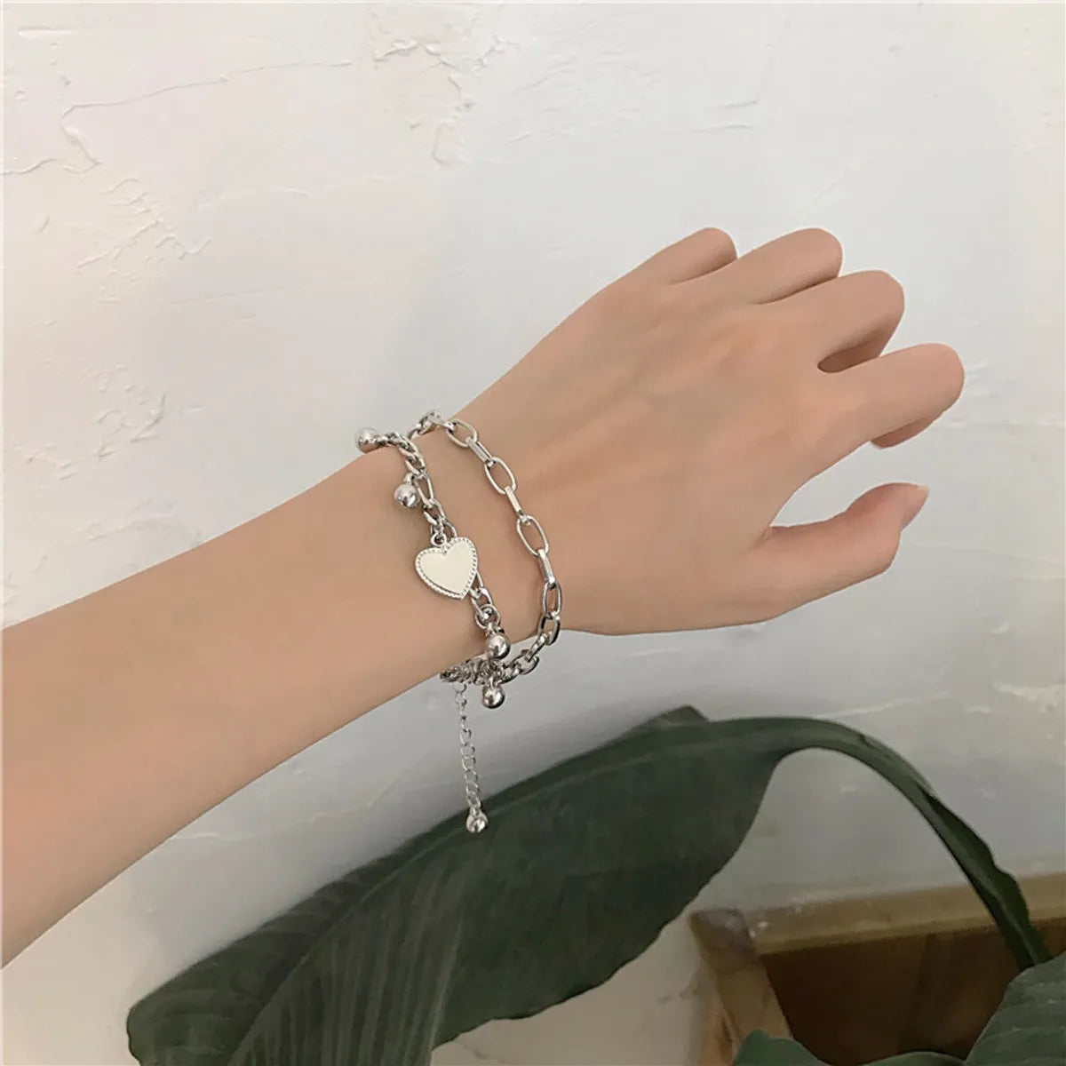 Fashion Heart Shape Titanium Steel Plating Bracelets