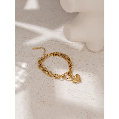 Fashion Heart Shape Titanium Steel Plating Bracelets