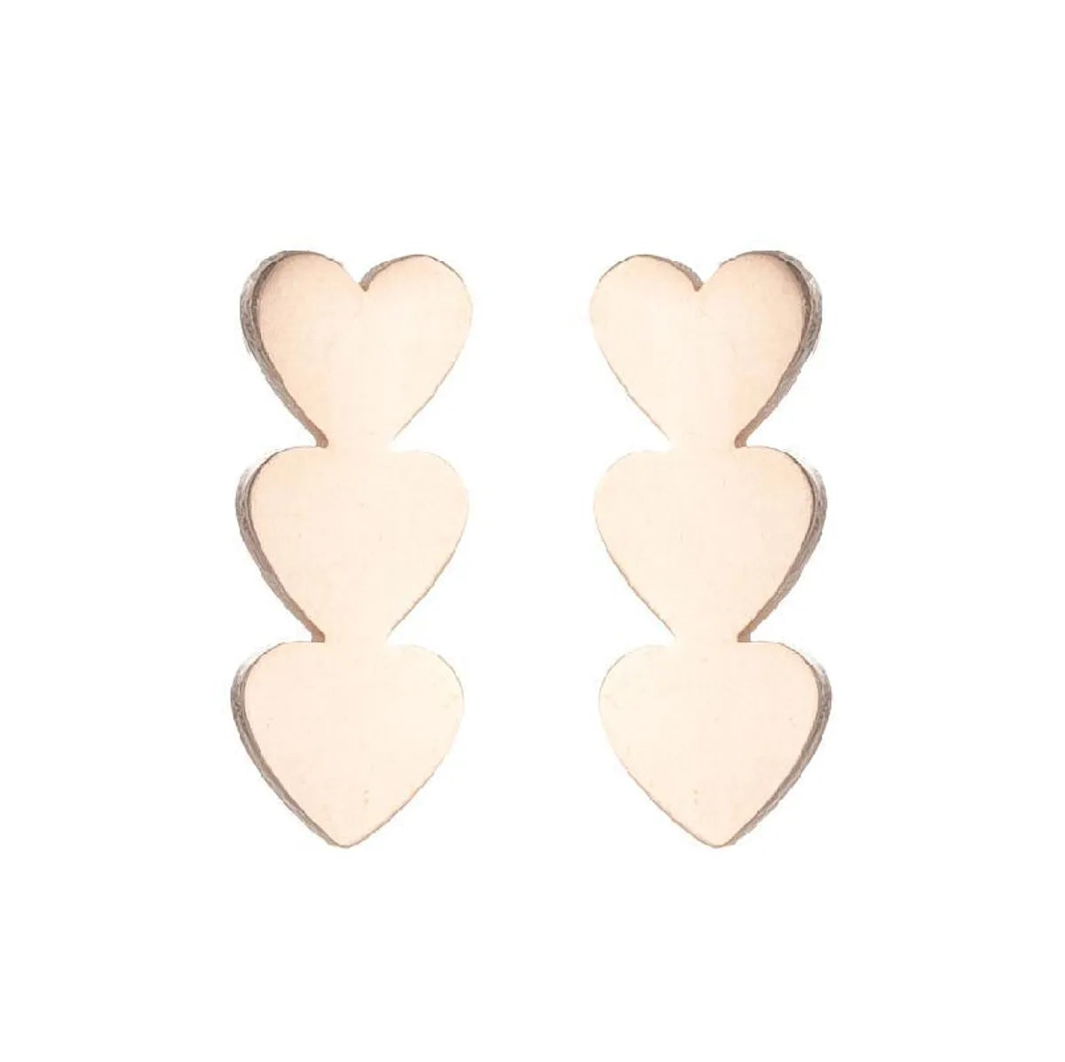 Fashion Heart Shape Titanium Steel Plating Ear Studs 1 Pair