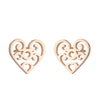 Fashion Heart Shape Titanium Steel Plating Ear Studs 1 Pair