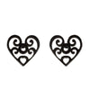 Fashion Heart Shape Titanium Steel Plating Ear Studs 1 Pair