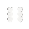 Fashion Heart Shape Titanium Steel Plating Ear Studs 1 Pair