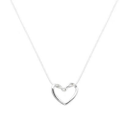 Fashion Heart Shape Titanium Steel Plating Pendant Necklace