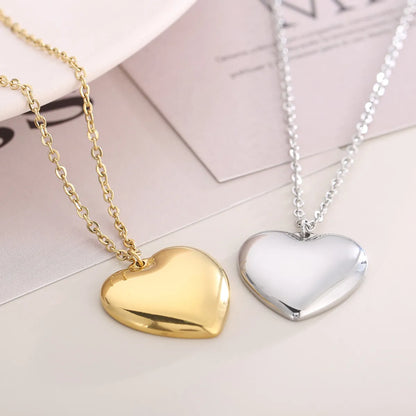 Fashion Heart Shape Titanium Steel Plating Rings Earrings Necklace 1 Set