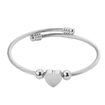 Fashion Heart Shape Titanium Steel Rings Bracelets