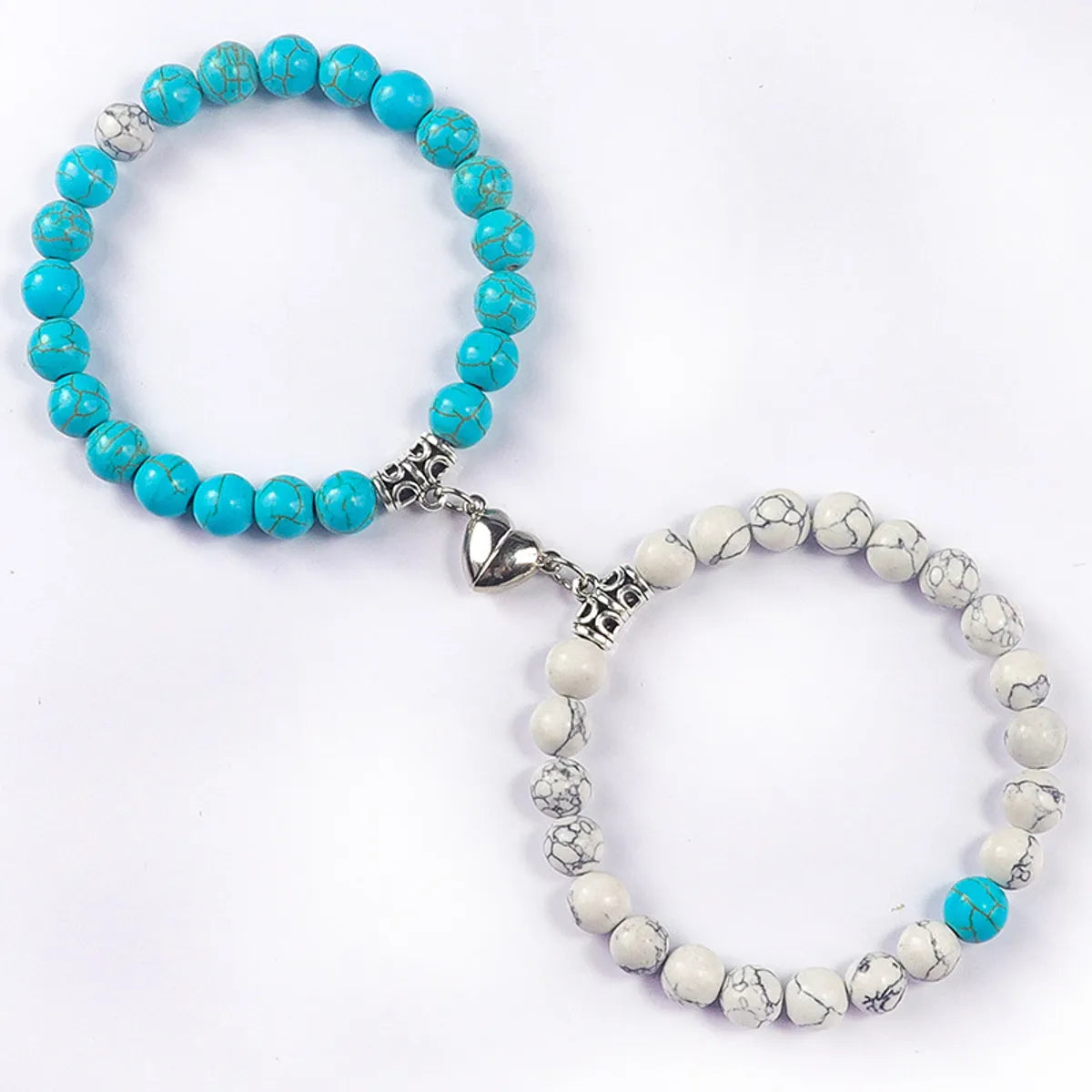 Fashion Heart Shape Turquoise Couple Bracelets 2 Pieces