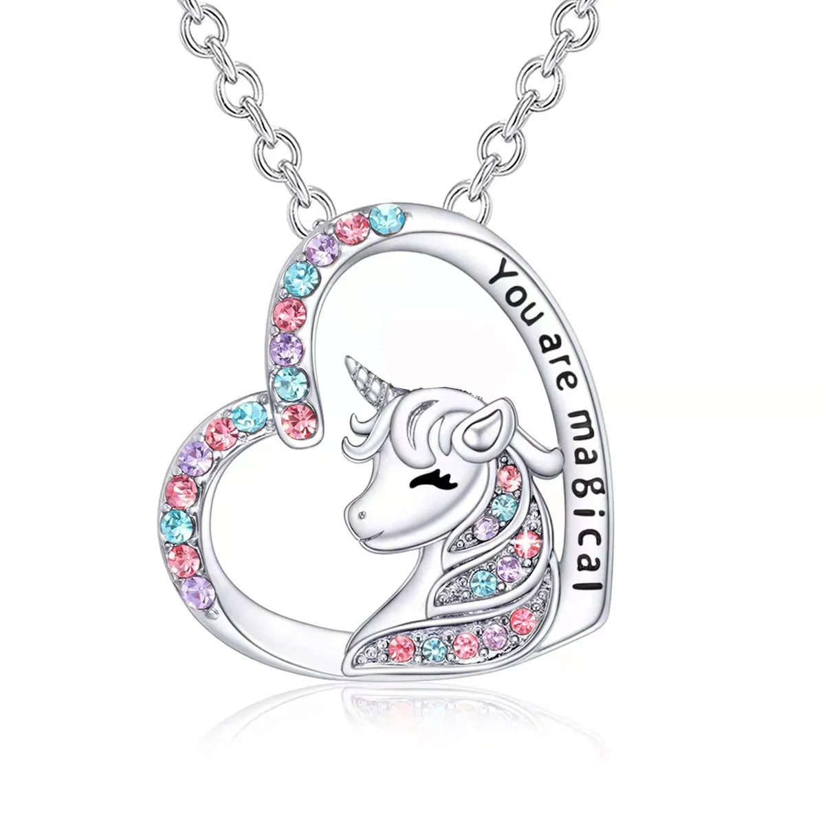 Fashion Heart Shape Unicorn Alloy Inlay Rhinestones Women's Bracelets Earrings Necklace