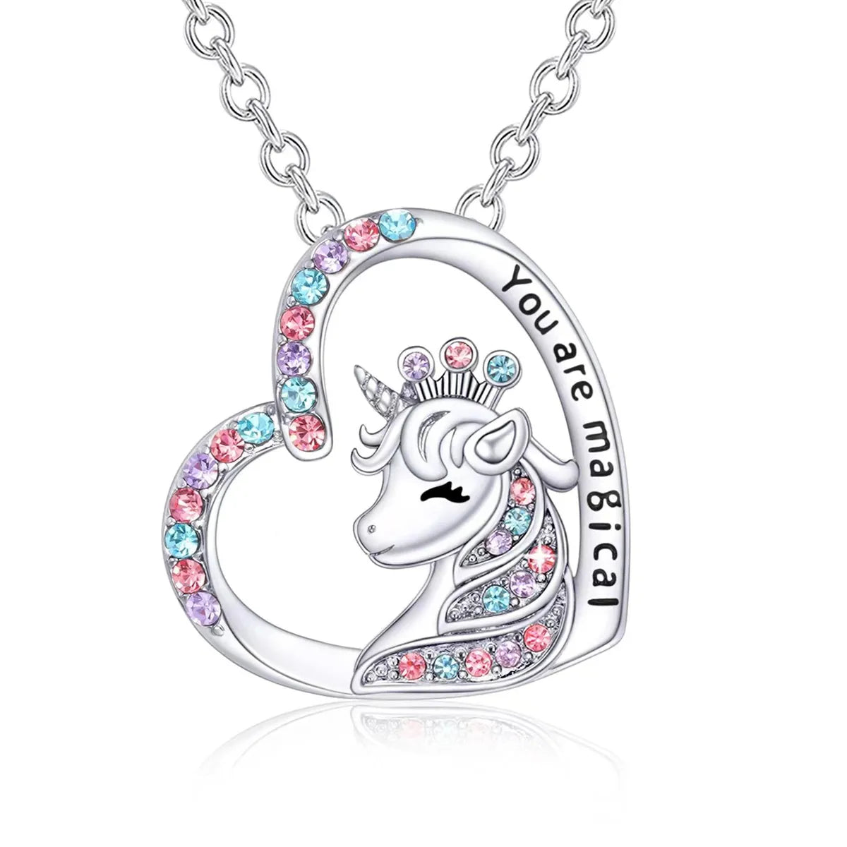 Fashion Heart Shape Unicorn Alloy Inlay Rhinestones Women's Bracelets Earrings Necklace