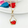 Fashion Heart Shape Wine Bottle Alloy Irregular Artificial Crystal Women'S Pendant Necklace 1 Piece